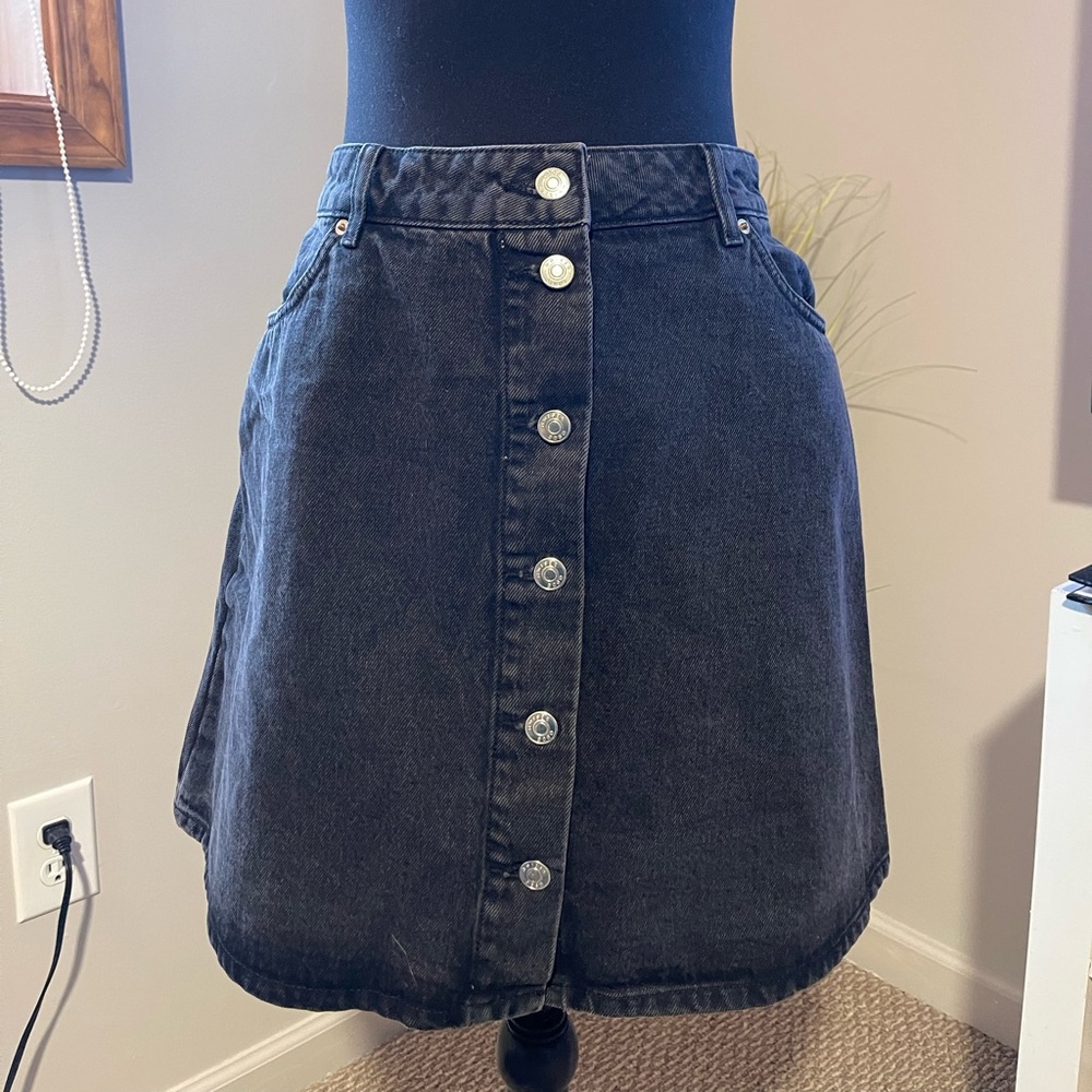 ASOS Black wash Denim Mini Skirt